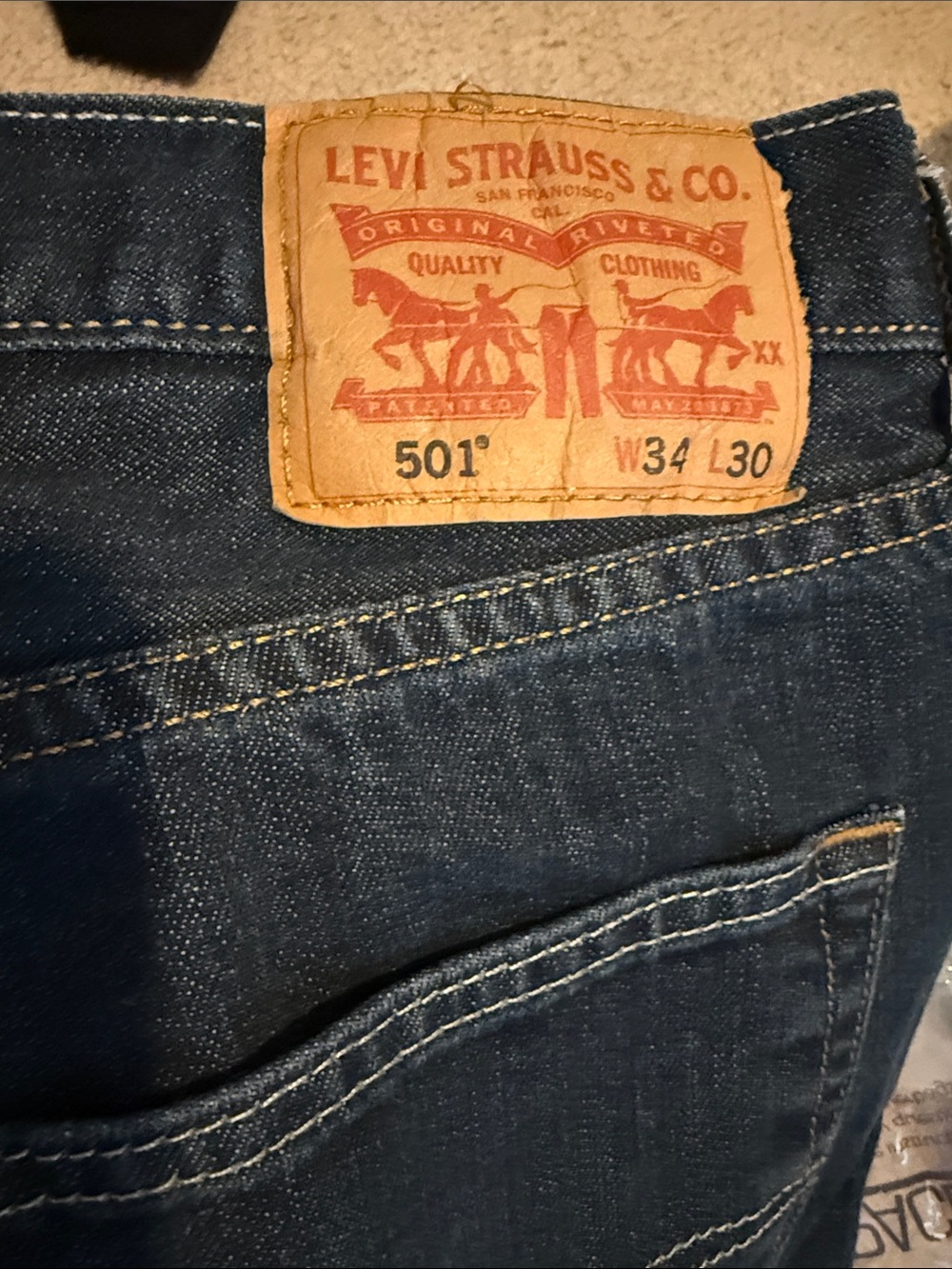 Levi's 501 Men's Straight Jeans in Dark Indigo Buttonfly